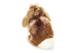 Rabbit sitting dark brown white spotted 20 cm - plush toy - stuffed animal