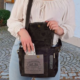 Damska torba listonoszka Sunsa. Torba na ramię w kształcie kuriera. Torba na ramię w stylu vintage. Płócienna torebka. Duża torba na ramię dla kobiet.