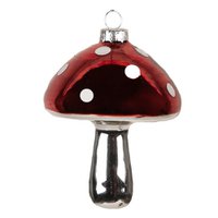 Christmas pendant Mushroom Ø 7x9 cm Red Glass Christmas tree decoration