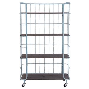 Bakkerskast Groen, Hout en IJzer 85x32x143 cm