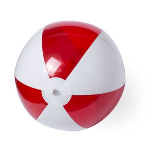Opblaasbare strandbal, opgeblazen: 28 cm rood