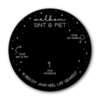 Sinterklaas shoe-mat round black