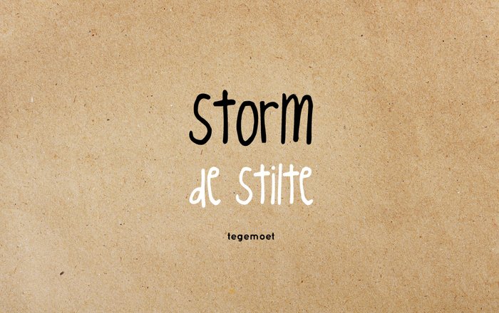 Storm de stilte tegemoet
