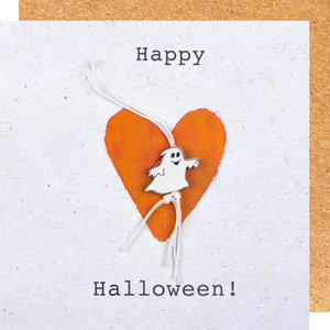 Greeting card Happy Halloween ghost