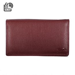 Billetero Mujer RFID En Piel De Vaqueta - Billetero Mujer Grande Antidesnatado Con Doble Solapa