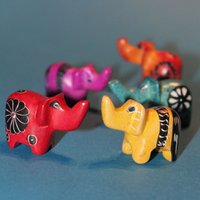 409 Small elephant colorful - soapstone