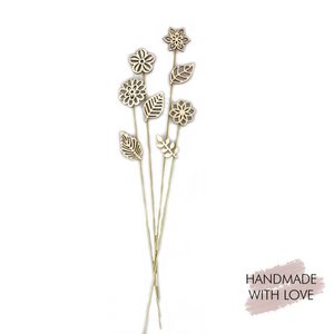 Houten bloempluggen in een set van 4