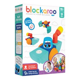 Colorful magnetic building blocks for babies and toddlers. Includes 10 pieces in various shapes and colors for creative play.