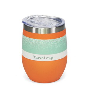 Rubber coated travel cup 350ml - Orange
