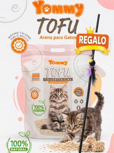 Gratisgeschenk | Yommy natürliches Katzenstreu | Umweltfreundliche Tofu-Katzenstreu | Extrem saugfähig, schnell trocknend und staubfrei | Biologisch abbaubar und spülbar | Geringe Spurbildung, einfache Reinigung und frischer Duft