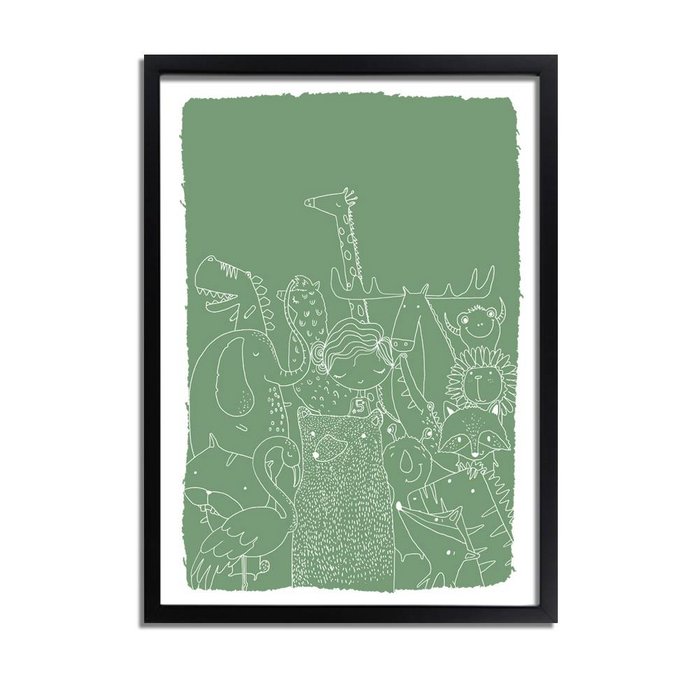 Kinderkamer poster Dieren - Groen