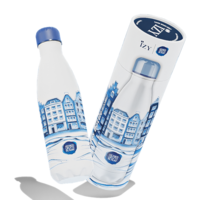 IZY Thermos Bottle Heinen Delfts Blue - Plateel - 500ML To-Go Insulated Water Bottles