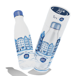 IZY Thermos Bottle Heinen Delfts Blue - Plateel - 500ML To-Go Insulated Water Bottles