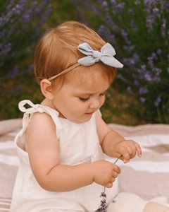 Linen Hair bows on headband