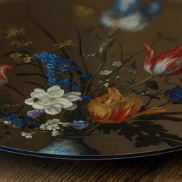 Wall circle flowers in a vase Balthasar van der Ast - round painting - wall circle