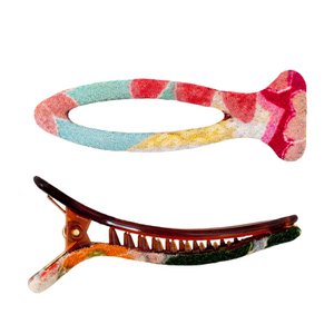 Hair clip fish made of kimono fabric