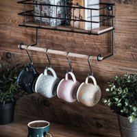 Hangable spice rack with kitchen roll holder from Naturn Living | Floating Wall Shelf | Kitchen roll holder | Kitchen storage rack | Multifunctional spice rack | Matt black