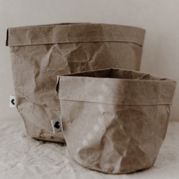 Paperbag sæt med 2 grå (PU = 6 sæt)