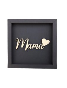 Mom frame card wood lettering