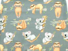 Baby Pumphose unisex Koala und Faultier grau, lemon