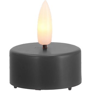 LED Teelicht, D37mm, mit Timer, Knopfzelle, für Innenbereich, schwarz