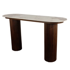 Urban Chique Bijzettafel Keramisch Marmer / Walnootfineer