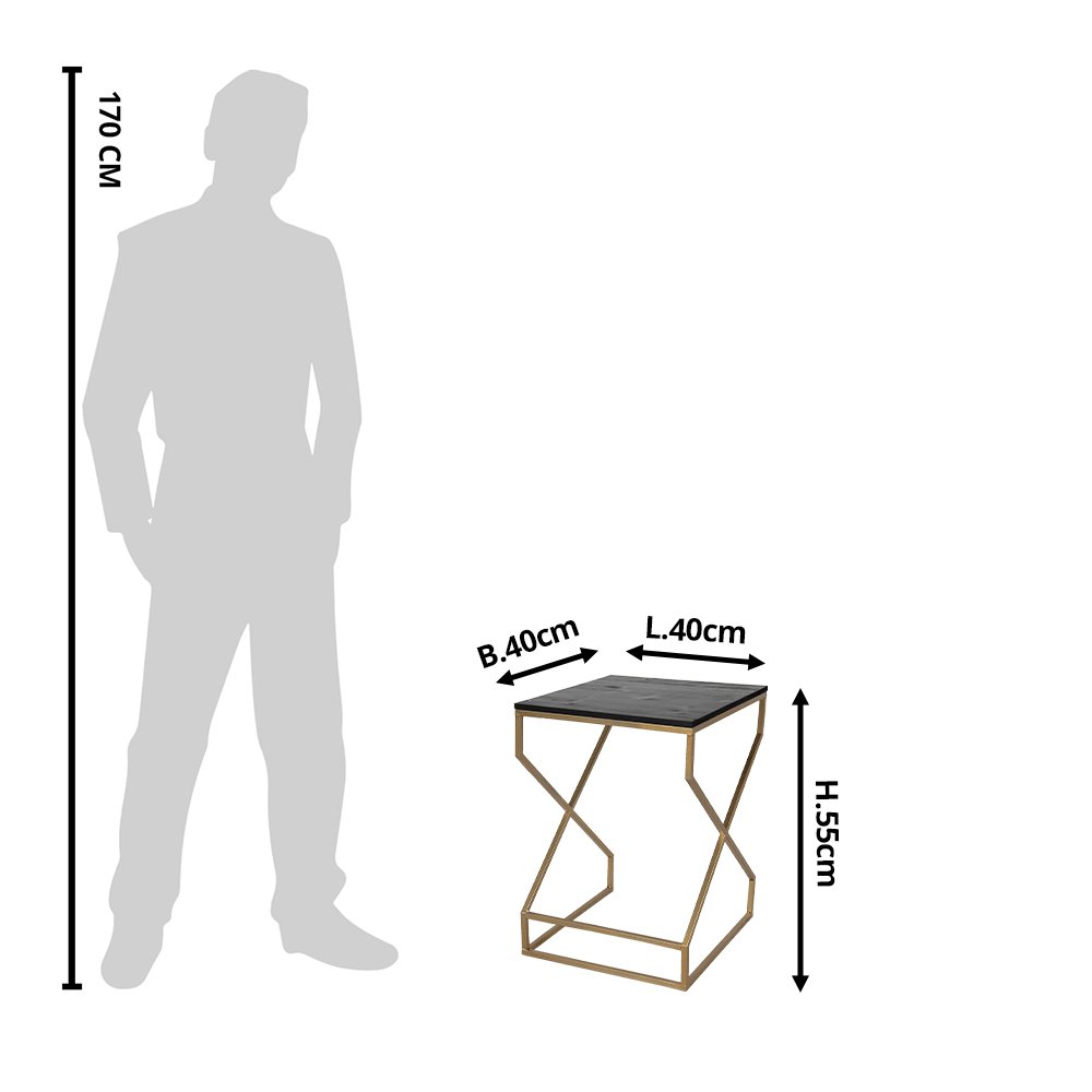 Bijzettafel 40x40x55 cm Goudkleurig IJzer Plantentafel