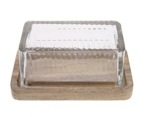 Butterdose mit Holzsockel