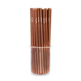 Rose gold metal drinking straws, 6mm diameter, 50 pack.