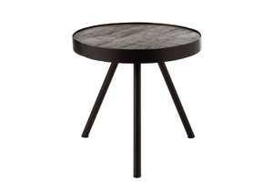 J-Line side table Fien - wood/iron - dark brown/black