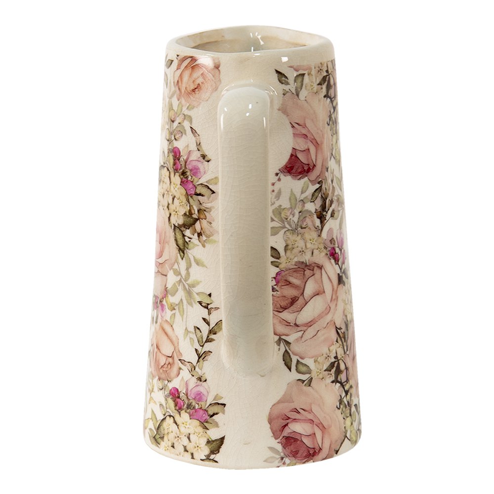 Decoratie Kan 2100 ml Roze Keramiek Bloemen Waterkan