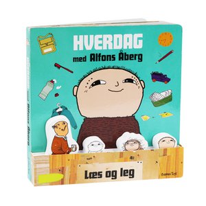 Alfons Åberg - Buch mit 4 Holzfiguren - DK