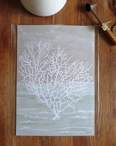 Scandi Korallen Poster "Coral Of The Sea" A4 - Nachhaltige Kunstdrucke auf Recyclingpapier in Zellophan