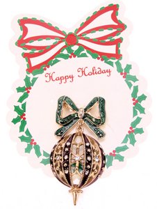 Brooch Christmas bauble with bow