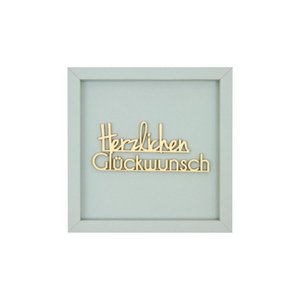 HERZLICHEN GLÜCKWUNSCH- Rahmen Karte Holzschriftzug Magnet