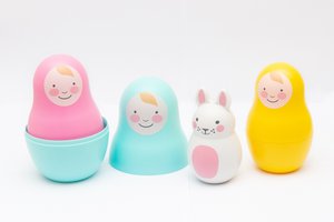 Rainbow Nesting Babies with Chiming Bo Bunny