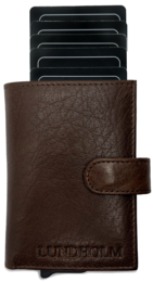Porta carte da uomo estensibile Lundholm - con scomparto per monete, banconote - porta carte in pelle porta carte di credito estensibile da uomo