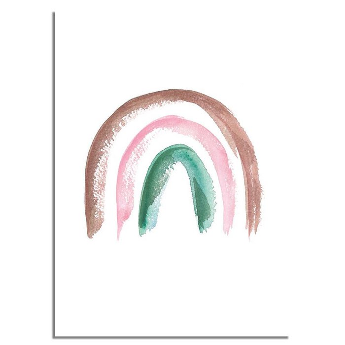Regenboog Kinderkamer Poster Bruin Roze Groen