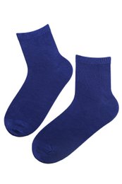Dark blue viscose socks for men, soft comfortable crew length ankle socks