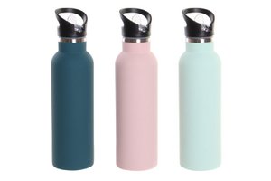 TERMO INOX 7,2X7,2X27 550ML, DOBLE PARED 3 SURT. PC197418