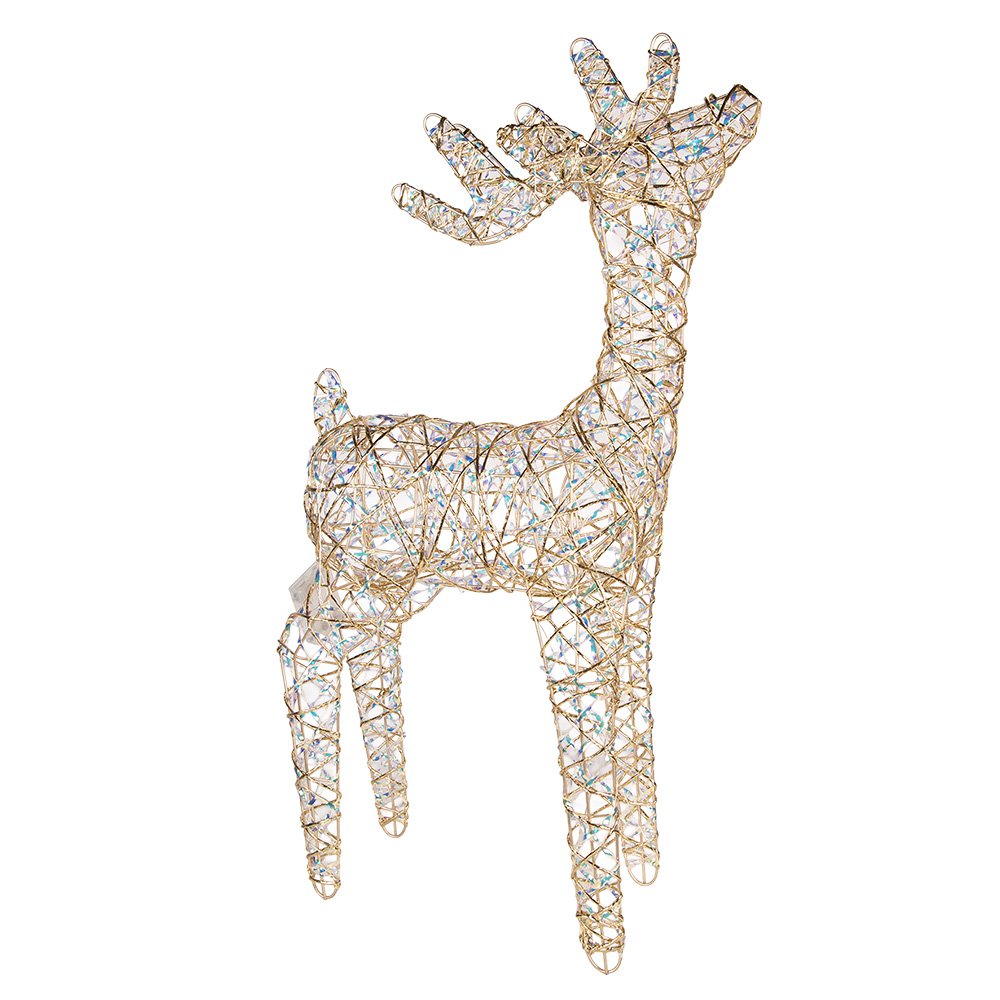 Kerstdecoratie met LED-verlichting Hert 34x13x53 cm / 3xAA Goudkleurig Metaal