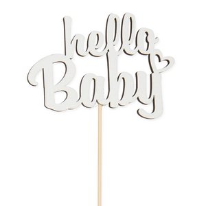 Houten plug "hello baby" 8x1st