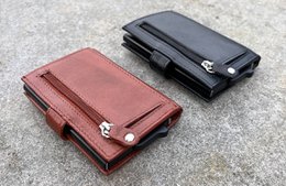 Læderkortholder + nøgleorganer brun — gavesæt til mænd — Lundholm Örebro Safety Wallet