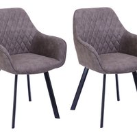 Set van 2 fauteuils in taupe microvezel