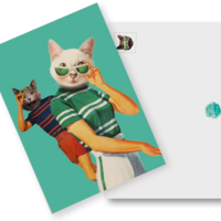 Postkarte Katzen Cats "Cat People"