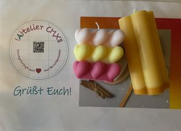 Idée cadeau - Ensemble de bougies cube coeur 3D et roses