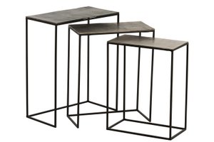 J-Line bijzettafel Rechthoekig - aluminium - zwart/mix - set van 3