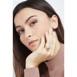 „Thaïs“-Ring aus Rosenquarz und Rauchquarz
