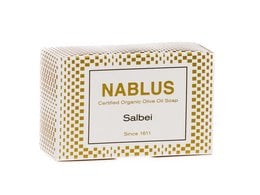 Organic olive oil soap with sage scent, 100g bar.