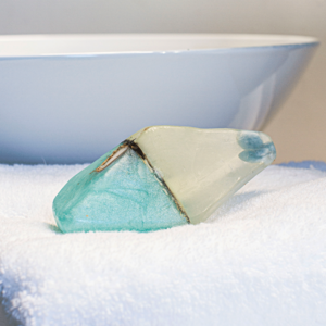 Aquamarine crystal soap